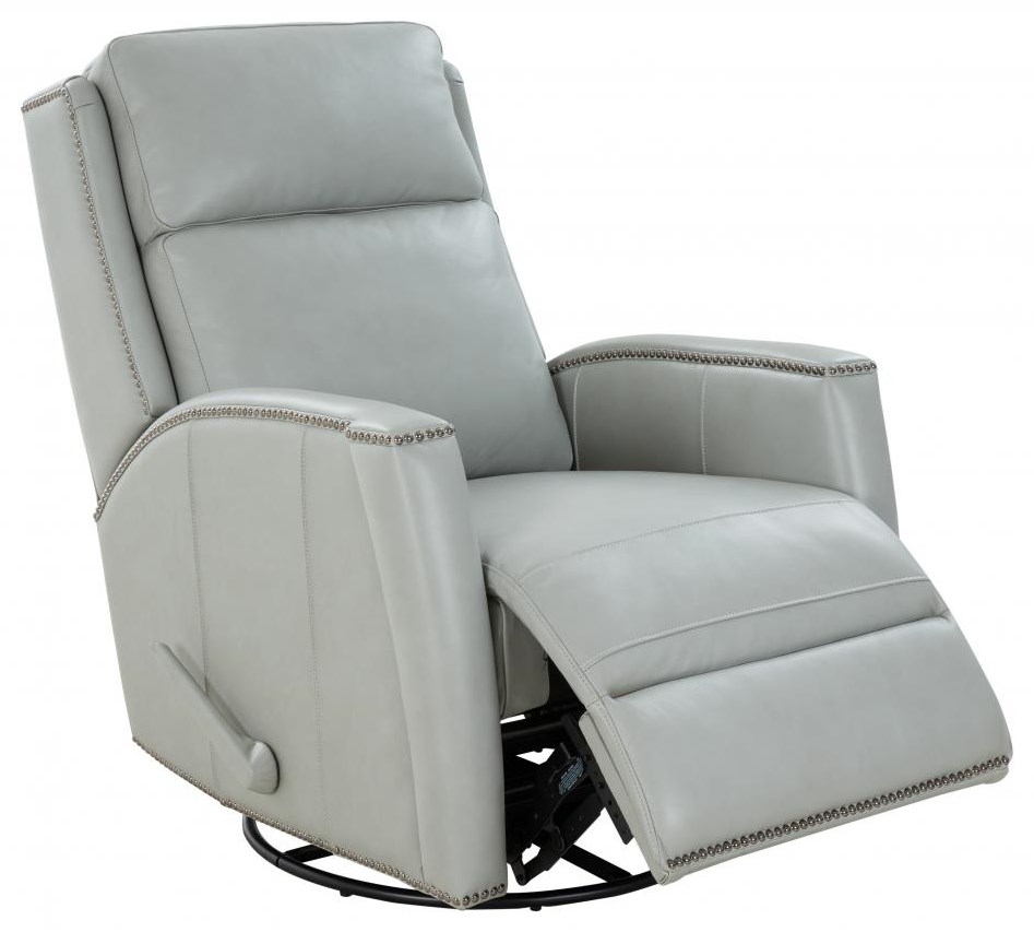 Unruh leather manual top swivel glider recliner